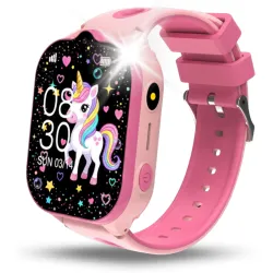 Smartwatch Dla Dziecka Angelo AT52 różowy GPS 4G Rozmowy SIM Aparat Telefon Nauka Menu PL